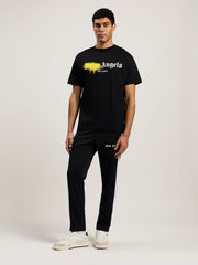 Spray City Milan T-Shirt in Black/Yellow for Men