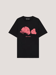 Spray Broken Bear T-Shirt in Black/Pink for Men