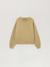 Curved Logo Loose Collar Crew in ARMY GREEN - DARK GREEN for Men