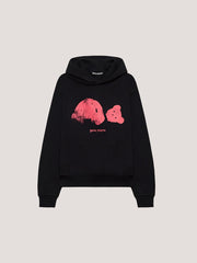 Spray Broken Bear Hoodie in Black/Pink for Men
