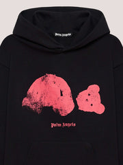 Spray Broken Bear Hoodie in Black/Pink for Men