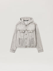 Curved Logo Denim Jacket in LIGHT GREY - GREY MELANGE for Men