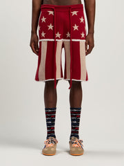 Stars and Stripes Shorts in RED - ECRU for Men