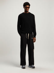 Curved Logo Sweater in BLACK - RED for Men