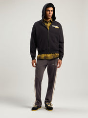 Curved Logo Check Shirt in ARMY GREEN - BLACK for Men