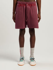 Spray Waist Logo Sweatshorts in BURGUNDY - RED for Men