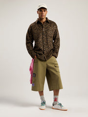 Military Patch Bermuda Shorts in ARMY GREEN - MULTICOLOR for Men