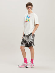 BLACK BLUEPRINT PALMS SHORTS BLACK - OFF in BLACK - OFF WHITE for Men