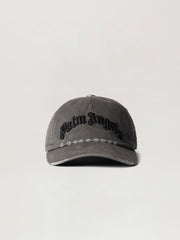 Curved Logo Distressed Cap in ANTHRACITE - BLACK for Men