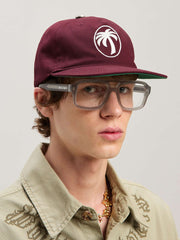 OVAL PALM CAP in BURGUNDY - OFF WHITE for Men