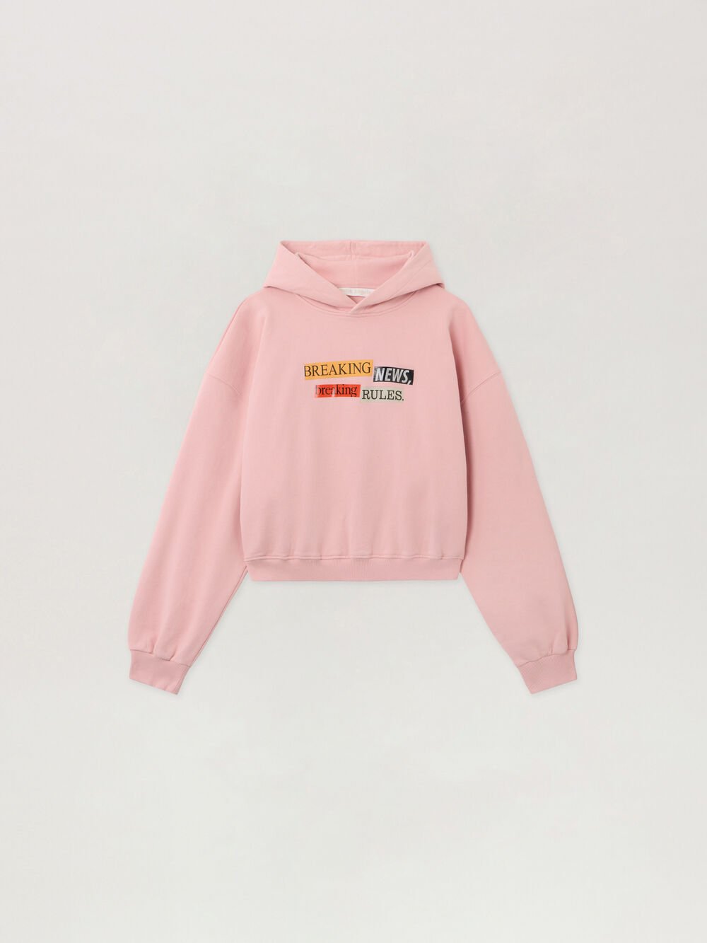 PaXLaTimes Quote Crop Hoodie in PINK - MULTICOLOR for Women
