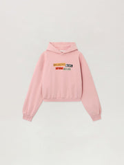 PaXLaTimes Quote Crop Hoodie in PINK - MULTICOLOR for Women