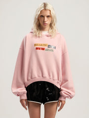 PaXLaTimes Quote Crop Hoodie in PINK - MULTICOLOR for Women