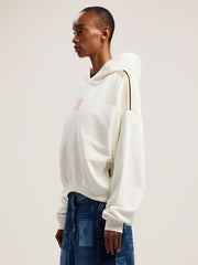 Classic Logo Neon Crop Hoodie in OFF WHITE - PINK for Women