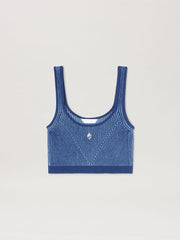 2TONE RIB KNIT TOP INDIGO BLUE - LIGHT B in INDIGO BLUE - LIGHT BLUE for Women