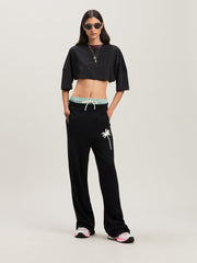 PALMS KNIT PANTS in BLACK - OFF WHITE for Women