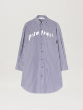 CURVED LOGO STRIPE SHIRTDRESS NAVY BLUE in NAVY BLUE - OFF WHITE for Women