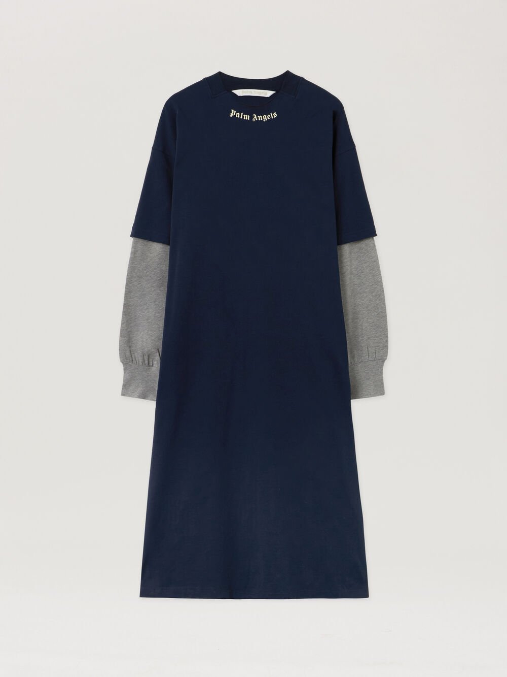 Curved Logo Layered Dress in DARK BLUE - OFF WHITE for Women
