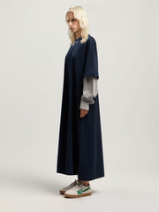 Curved Logo Layered Dress in DARK BLUE - OFF WHITE for Women