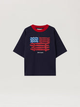 Skate Graphic Crewneck T-Shirt in NAVY BLUE - RED