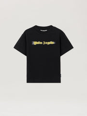 Blurred Logo T-Shirt in BLACK - OCHER YELLOW