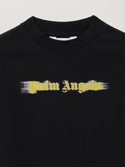 Blurred Logo T-Shirt in BLACK - OCHER YELLOW