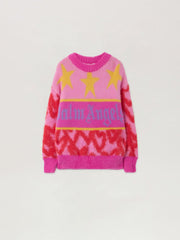 Spray Hearts Sweater in ROSE PINK - LILAC