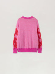 Spray Hearts Sweater in ROSE PINK - LILAC