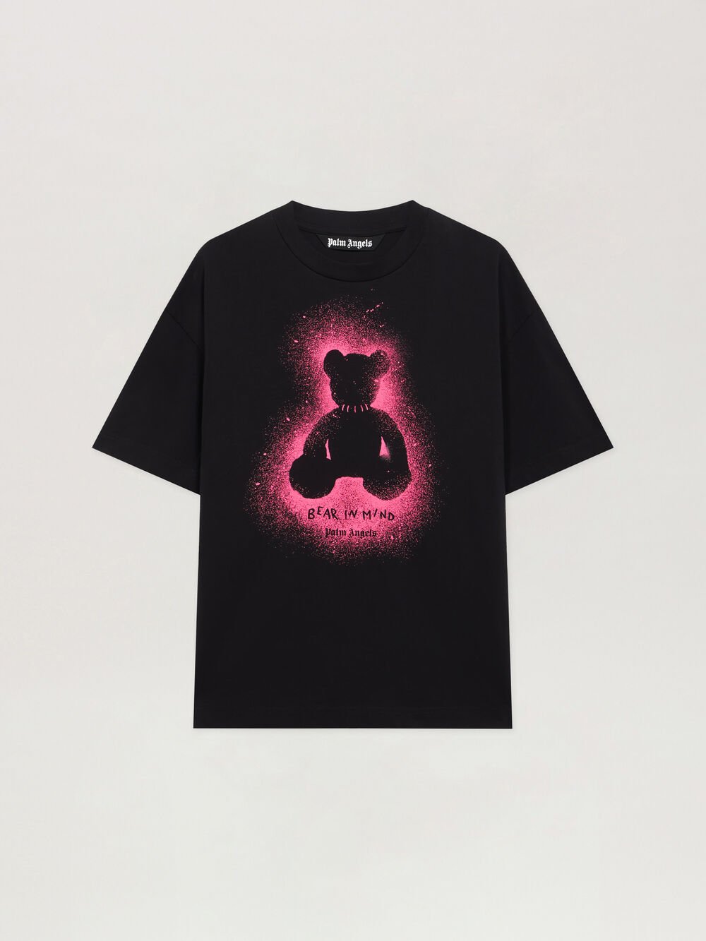 Spray Bear Regular T-shirt in BLACK - FUCHSIA FLUO for Men