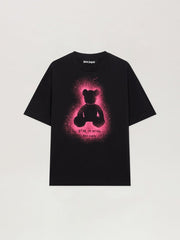 Spray Bear Regular T-shirt in BLACK - FUCHSIA FLUO for Men