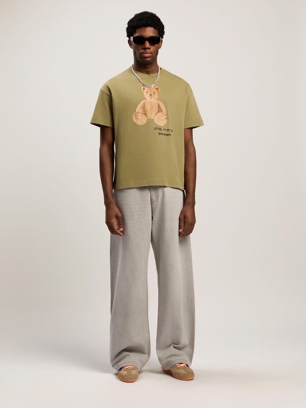 Bear In Mind Regular T-Shirt in ARMY GREEN - BROWN for Men