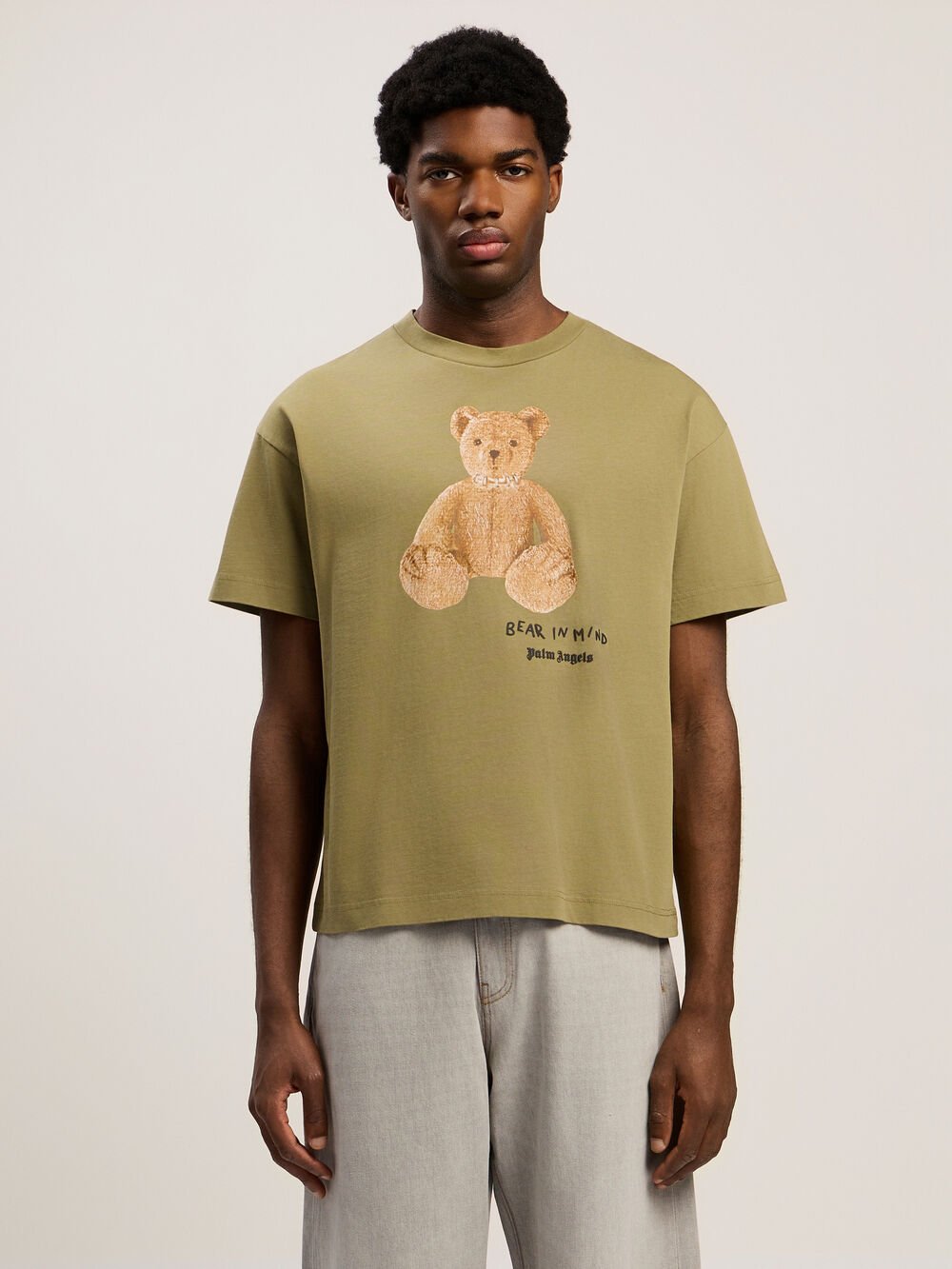 Bear In Mind Regular T-Shirt in ARMY GREEN - BROWN for Men