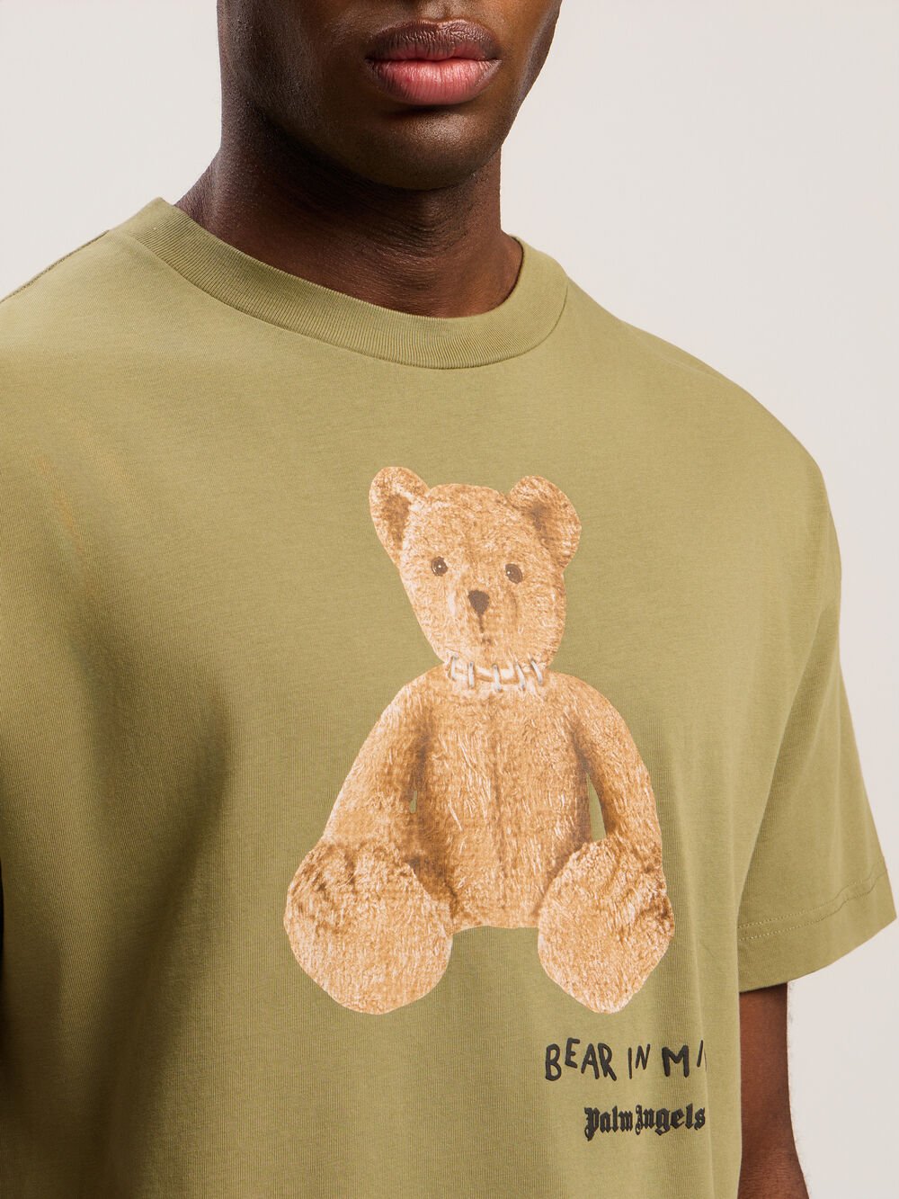 Bear In Mind Regular T-Shirt in ARMY GREEN - BROWN for Men