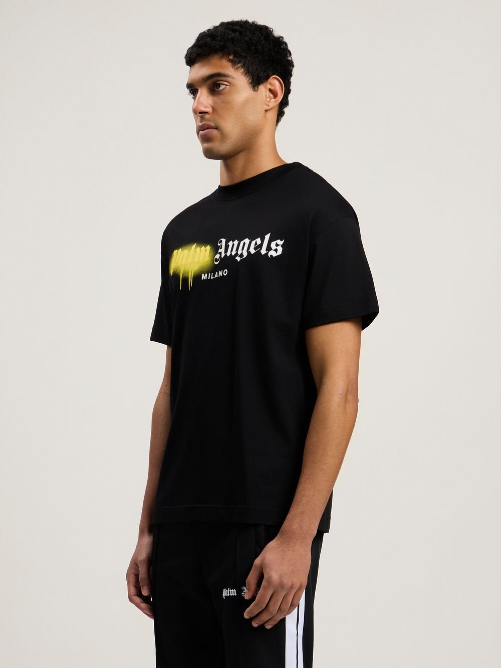 Spray City Milan T-Shirt in Black/Yellow for Men