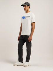 Spray City Milan T-Shirt in OFF White/Blue for Men