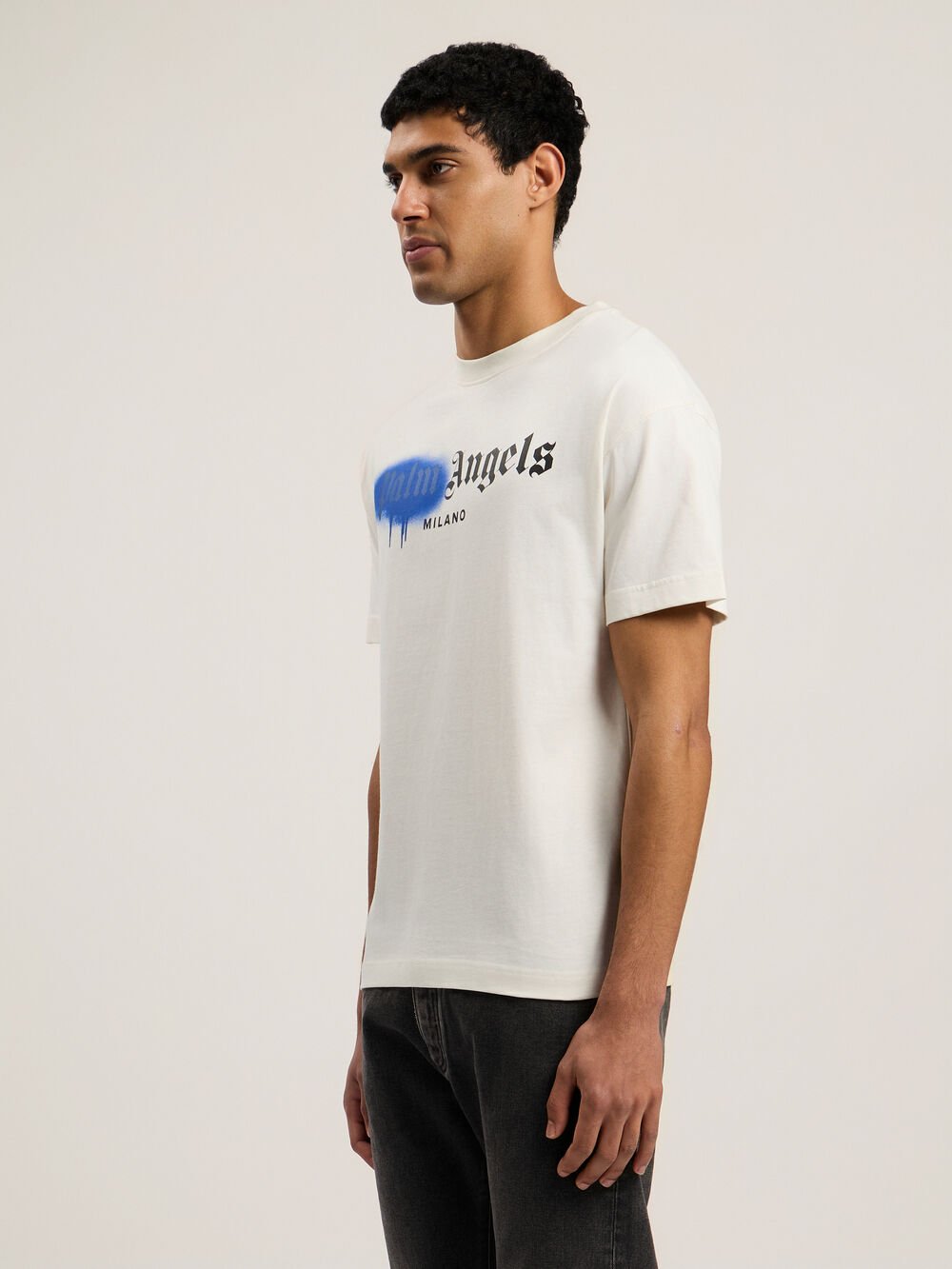 Spray City Milan T-Shirt in OFF White/Blue for Men