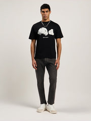Spray Broken Bear T-Shirt in Black/White for Men