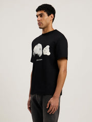 Spray Broken Bear T-Shirt in Black/White for Men