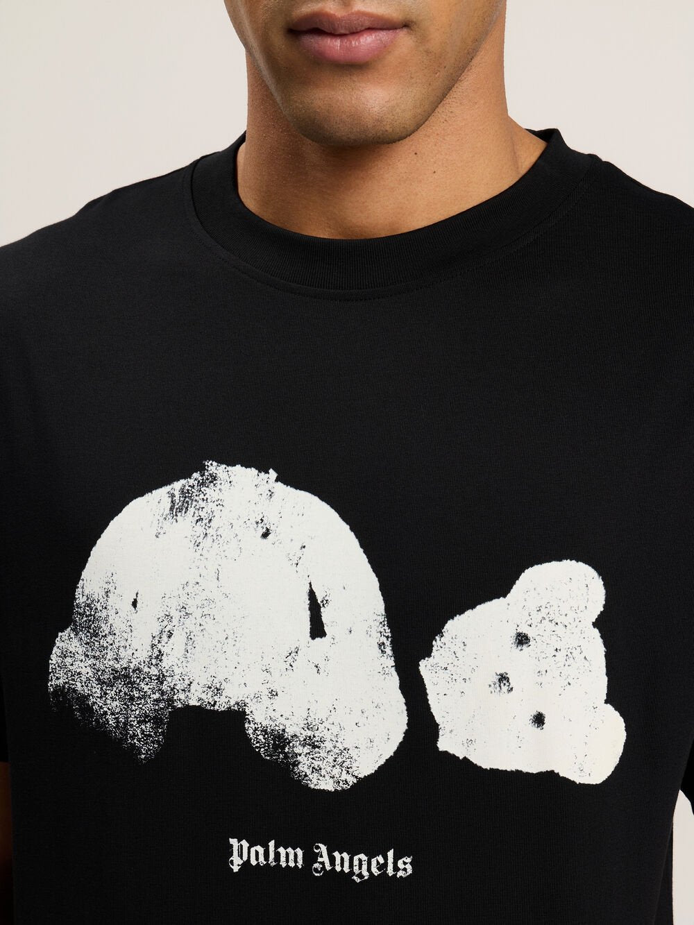 Spray Broken Bear T-Shirt in Black/White for Men