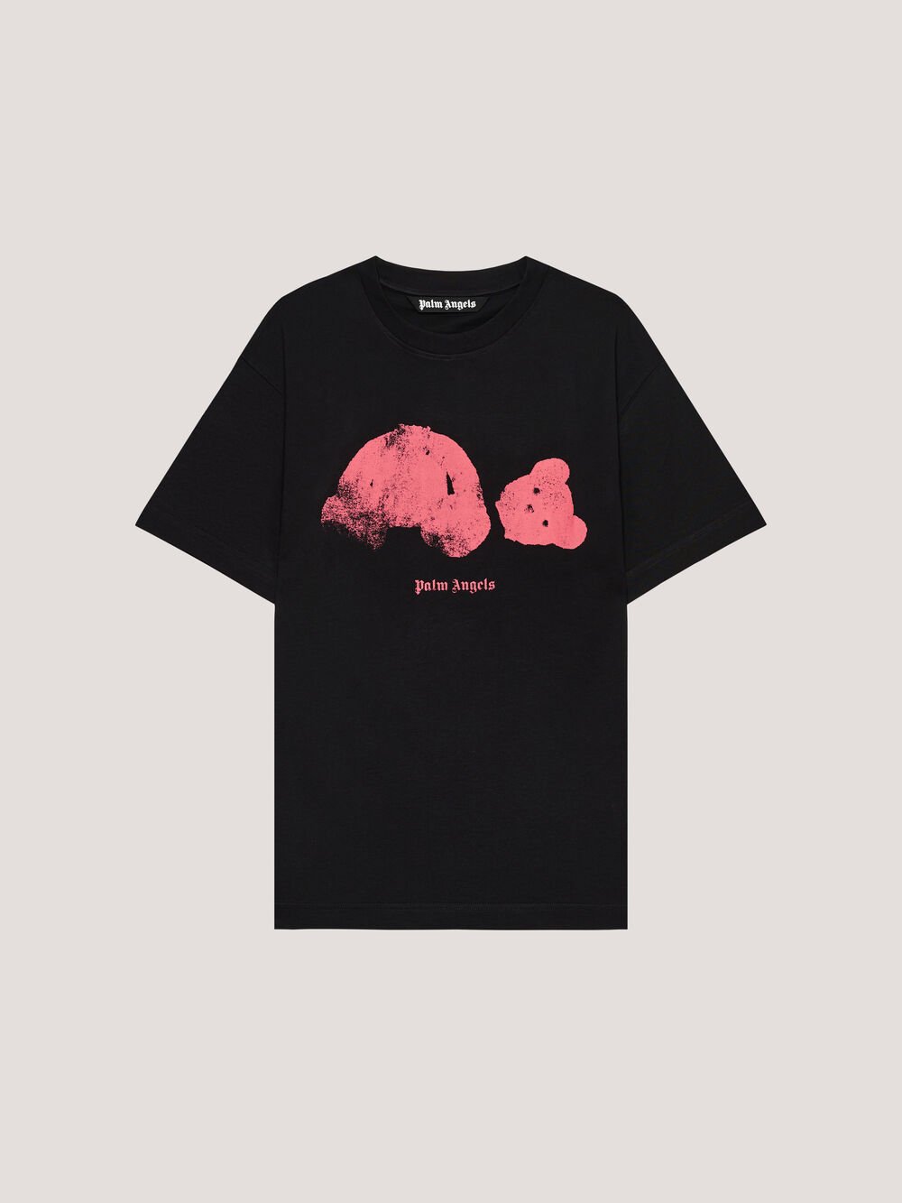 Spray Broken Bear T-Shirt in Black/Pink for Men