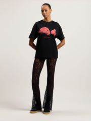 Spray Broken Bear T-Shirt in Black/Pink for Men