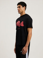 Spray Broken Bear T-Shirt in Black/Pink for Men