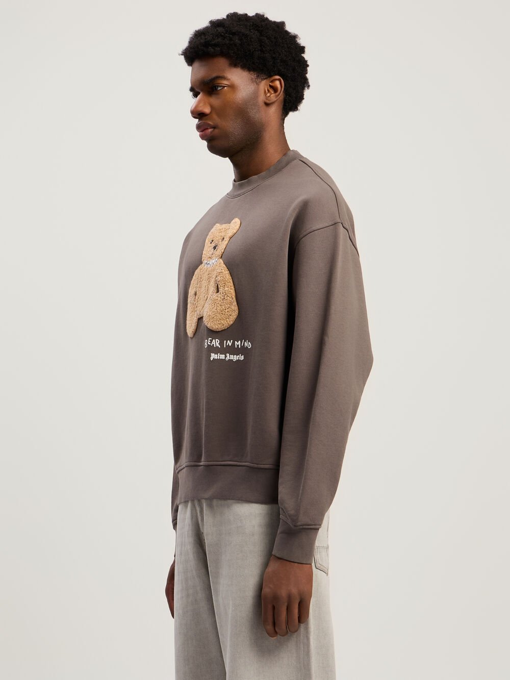 Bear In Mind Crewneck Sweatshirt in DARK GREY - BROWN for Men