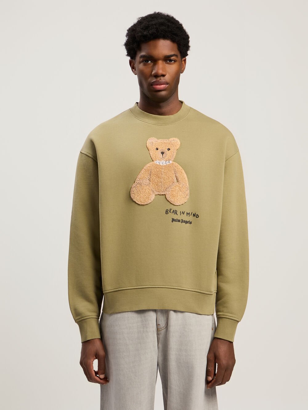 Bear In Mind Crewneck Sweatshirt in ARMY GREEN - BROWN for Men