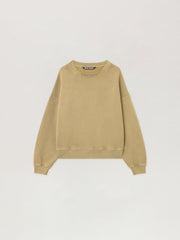 Curved Logo Loose Collar Crew in ARMY GREEN - DARK GREEN for Men