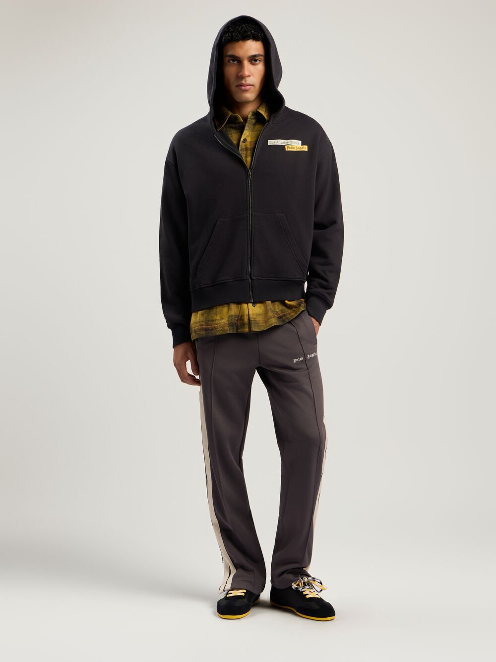 PaxLaTimes News Zip Hoodie in BLACK - OFF WHITE for Men