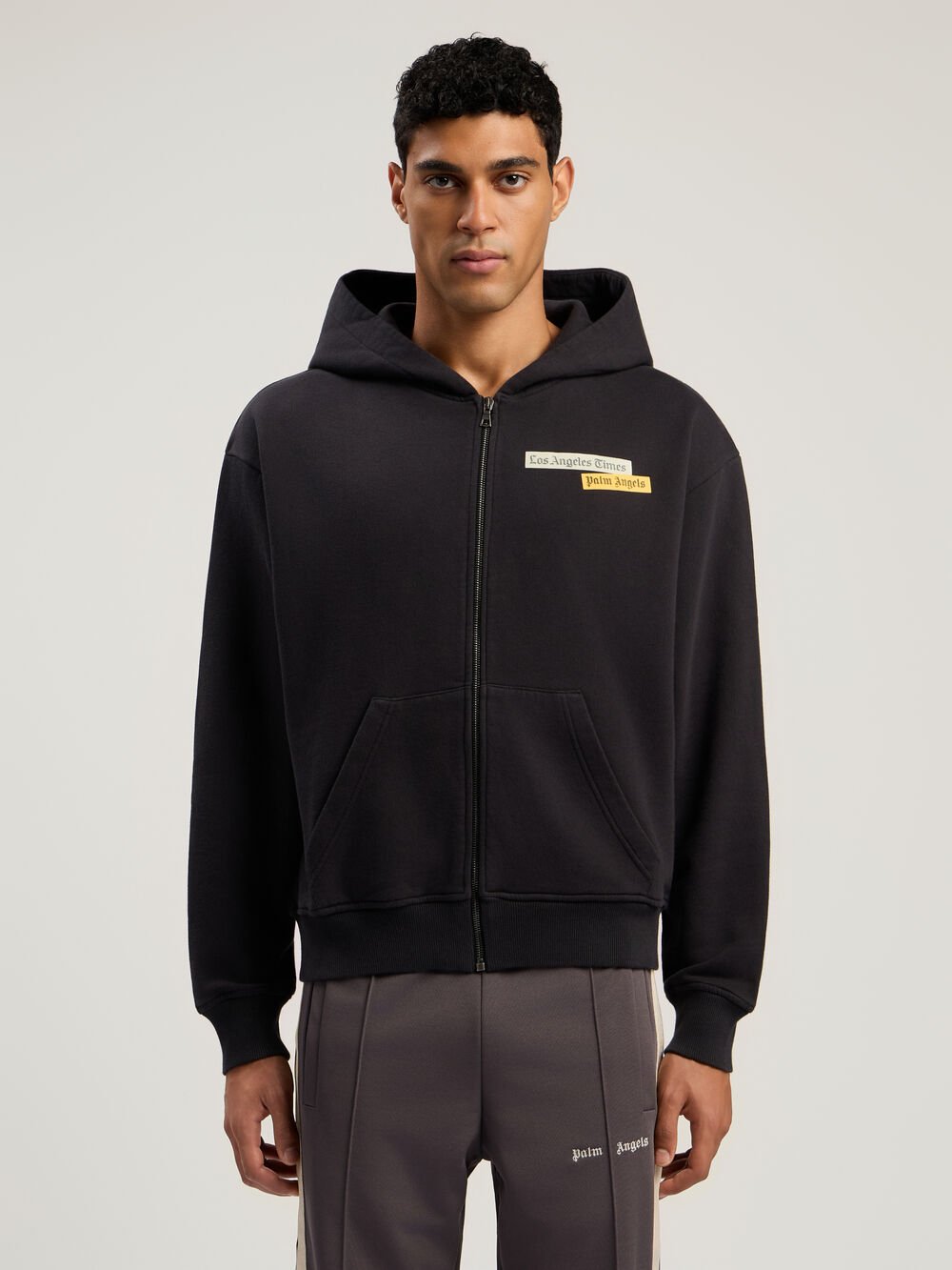 PaxLaTimes News Zip Hoodie in BLACK - OFF WHITE for Men