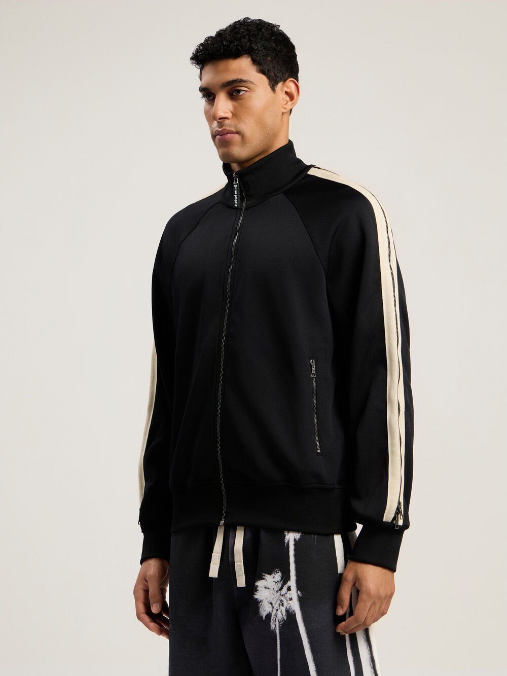 Performance Zip-Up Track Jacket in BLACK - ORANGE for Men