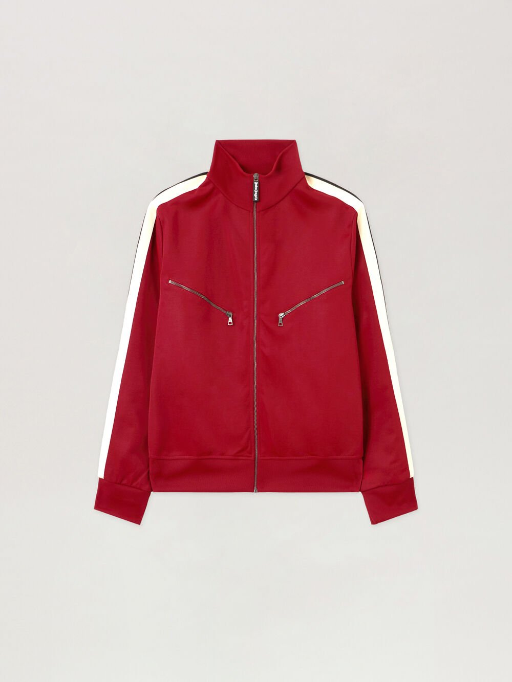 Curved Logo Zip-Up Track Jacket in RED - OFF WHITE for Men
