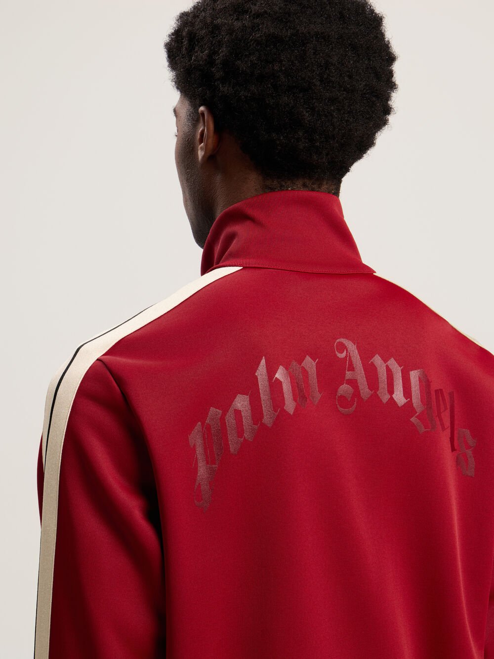 Curved Logo Zip-Up Track Jacket in RED - OFF WHITE for Men